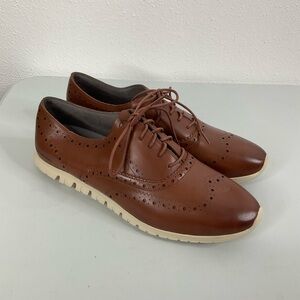 Cole Haan Women’s Zerogrand Wingtip Brown Leather Shoes Size 11